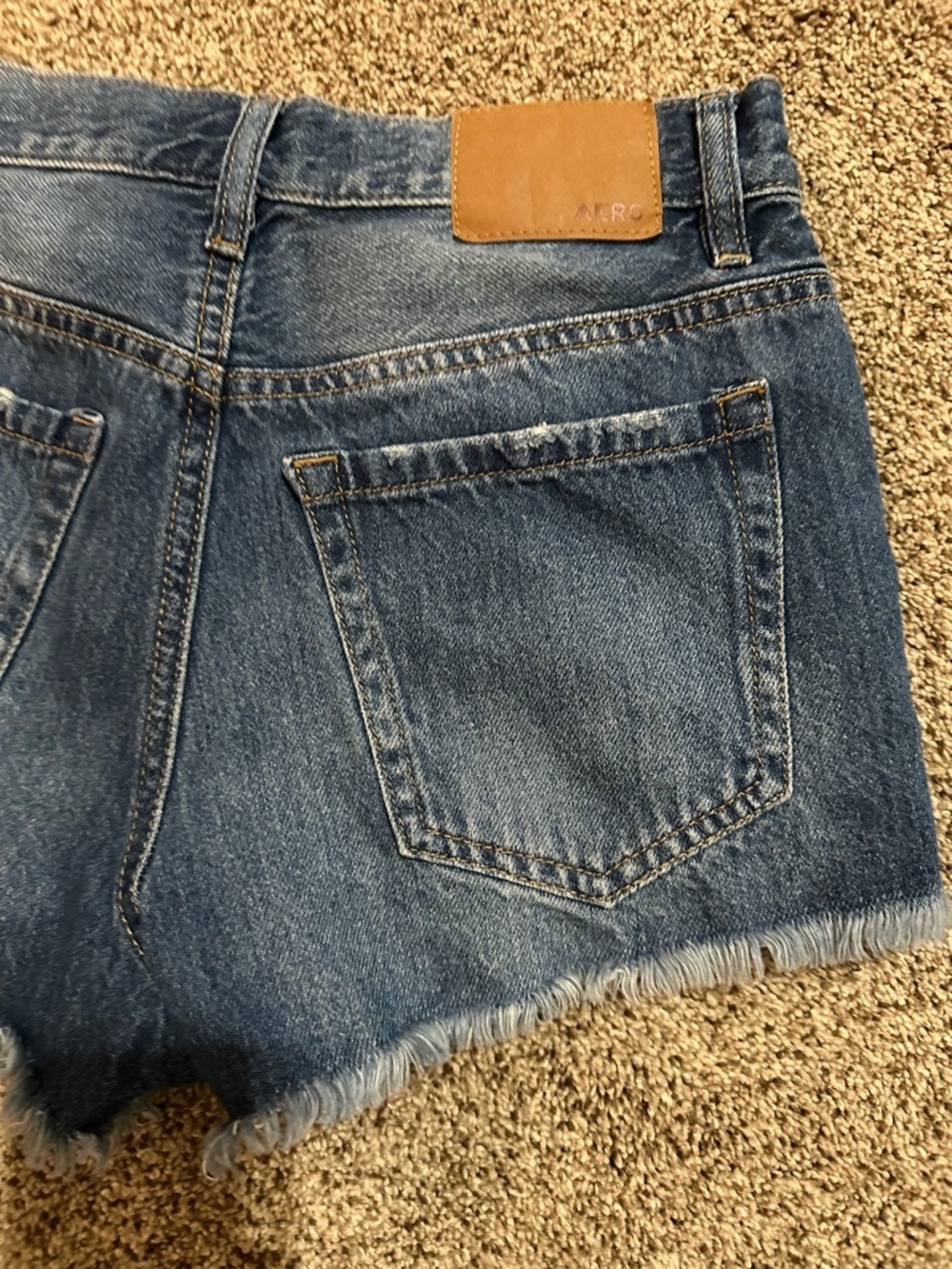 Aeropostale Ripped High-Waist Denim Shorts in Blue - Picture 5 of 9